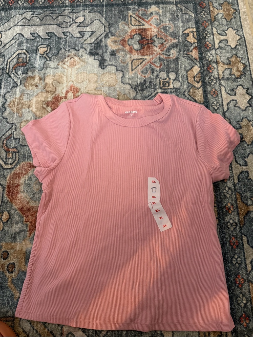 Old Navy Pink Ribbed Girls' Short Sleeve Tee